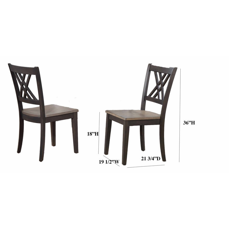 Lafoe Extendable Solid Wood 5-Piece Dining Set, Gray/Black, Gray/Black, 5 Pieces: 1 Table, 4 Chairs