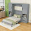 Lit escamotable double en bois avec placard, tiroirs et tablettes-1169339872