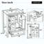 Meuble-lavabo moderne avec lavabo en céramique, pieds en bois massif, tiroirs et porte à fermeture en douceur, support de rangement, finition de surface peinte
