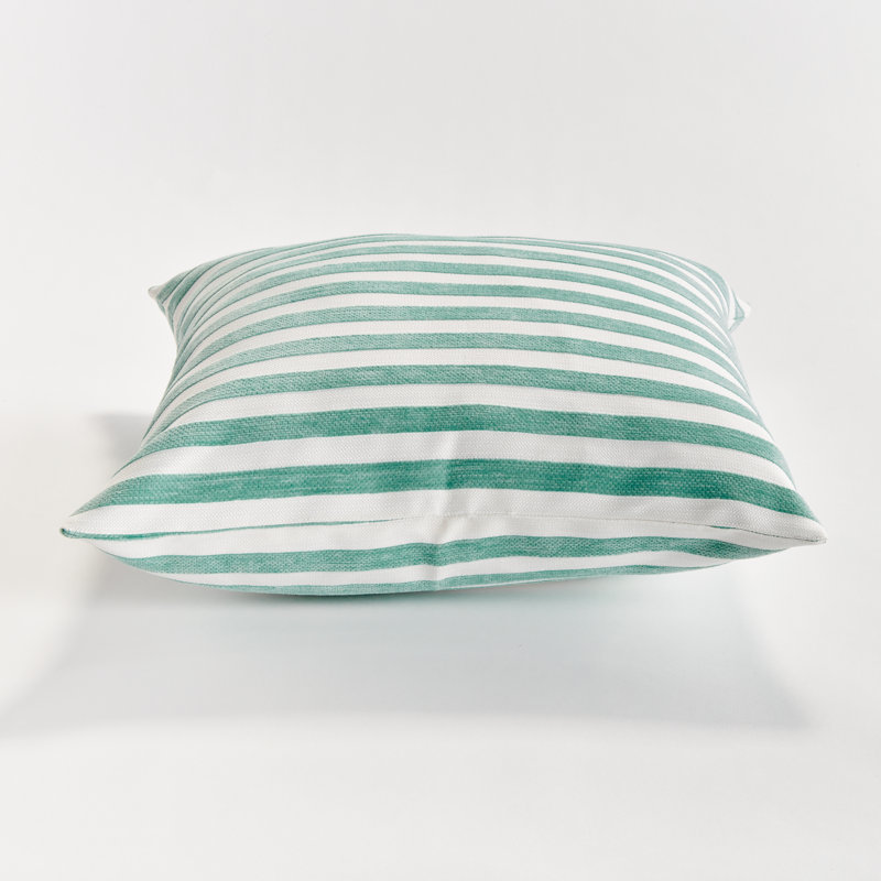 Seafoam and White Striped Square Indoor/Outdoor Pillow 20"