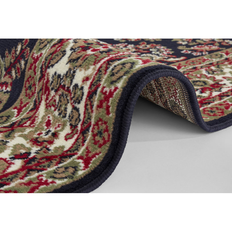 Zabul Tufted Black/Beige/Red Rug, Rectangle 80 x 150cm