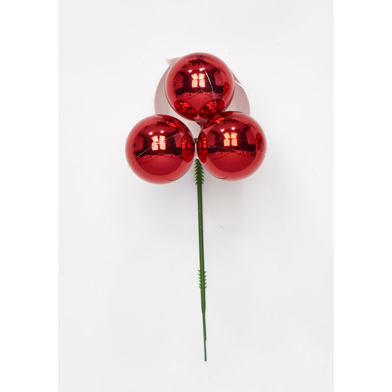 Boule de Noël en plastique 40 mm X 3, Rouge