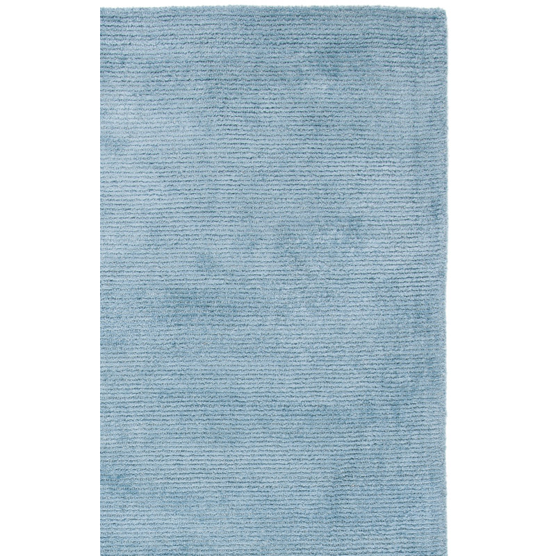 Himalaya Hand Tufted Viscose/Wool Pile Solid Colour Rug in Blue, Square 6'