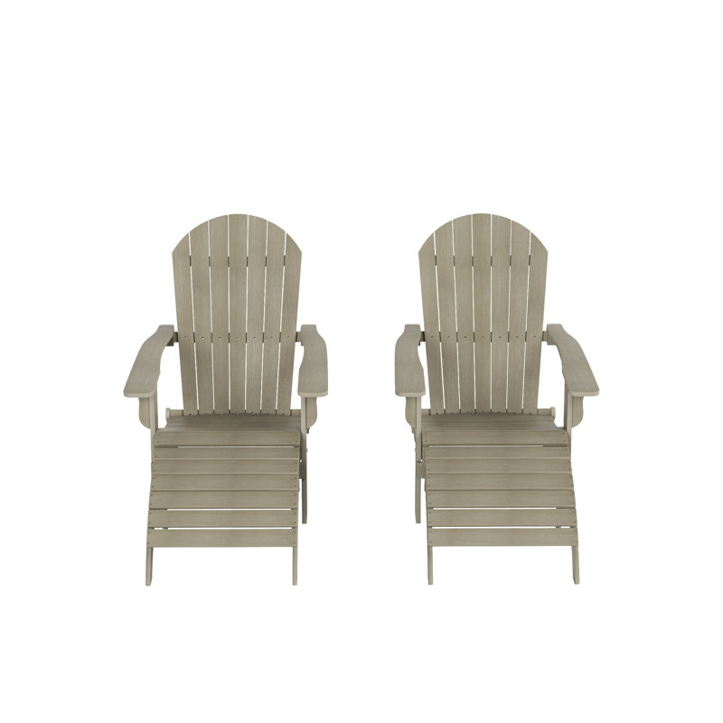 Arrlo Foldable Outdoor Adirondack Chair, Weathered Gray