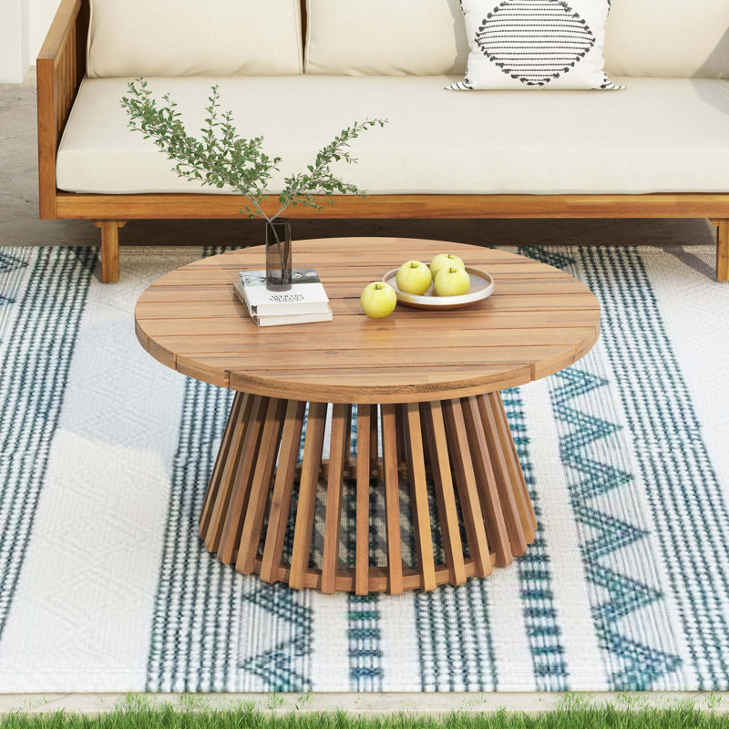 Table basse de patio en bois d'acacia, Light Teak