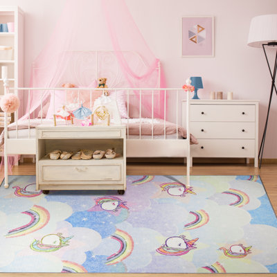 Hasler Unicorn Rainbow Colorful Kids Playroom Indoor Area Rug
