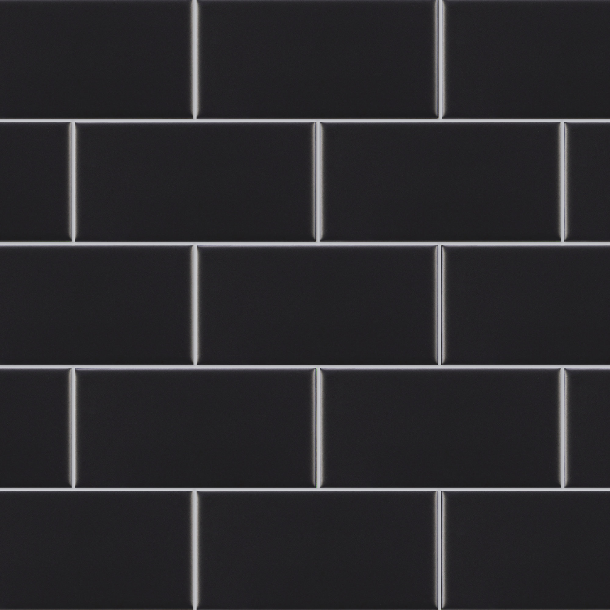 Guilford 3" x 6" Ceramic Subway Wall & Floor Tile, Matte Black
