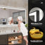 Miroir de salle de bain multifonctionnel lumineux à DEL - Miroir d'appoint mural élégant avec bordure noire, éclairage antibuée et à intensité variable-1039328831