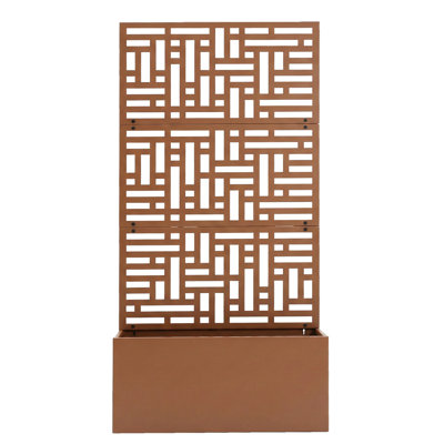 70 In. Metal Garden Bed With Trellis