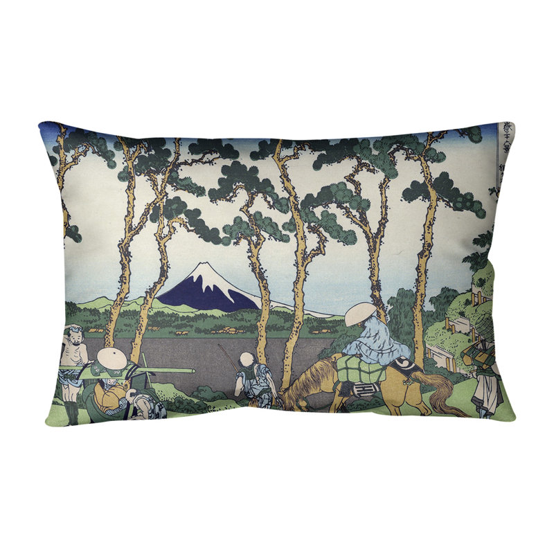 Coussin katsushika hokusai, hodogaya sur le coussin lombaire tokaido, Jaune