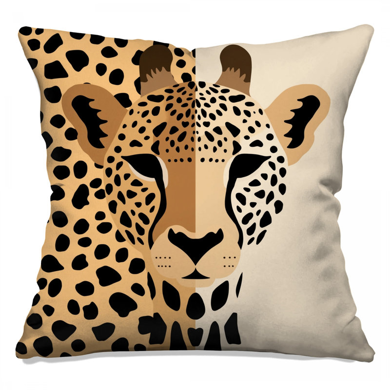 Coussins décoratifs Cheetah Illustration Art, 20 po x 20 po