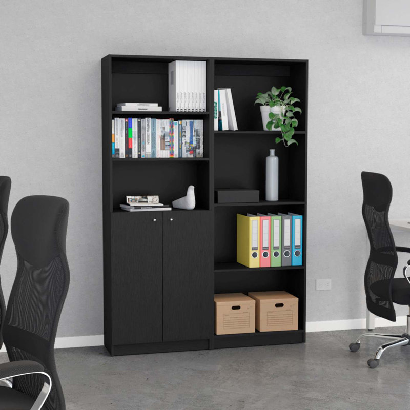 Ensemble de salon élégant et fonctionnel 2 pièces avec bibliothèques pour un décor sophistiqué.