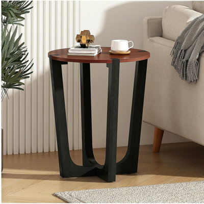 Table d'appoint en bois massif d'acacia avec plateau circulaire, parfaite pour une utilisation moderne et polyvalente