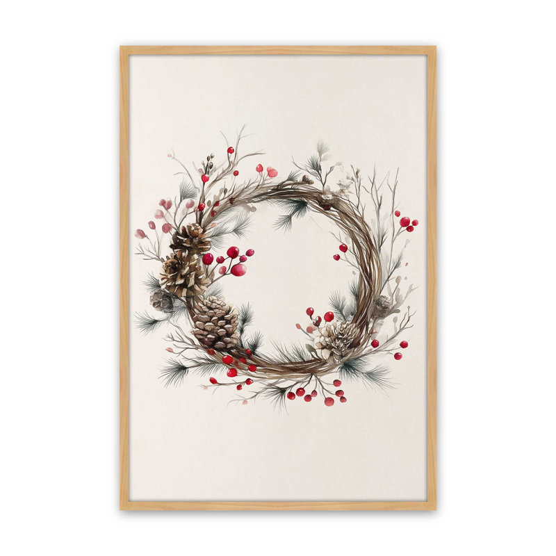 Reproduction d'art couronne de Winterberry, 24 po x 36 po, Érable américain