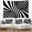 Tapisserie abstraite en spirale noire et blanche-28484111