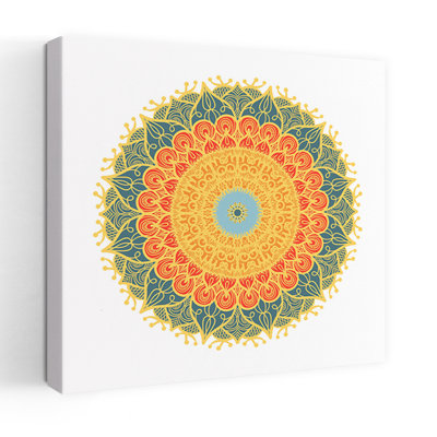 Vibrant Mandala Pattern Abstract Colorful Geometric Wall Art