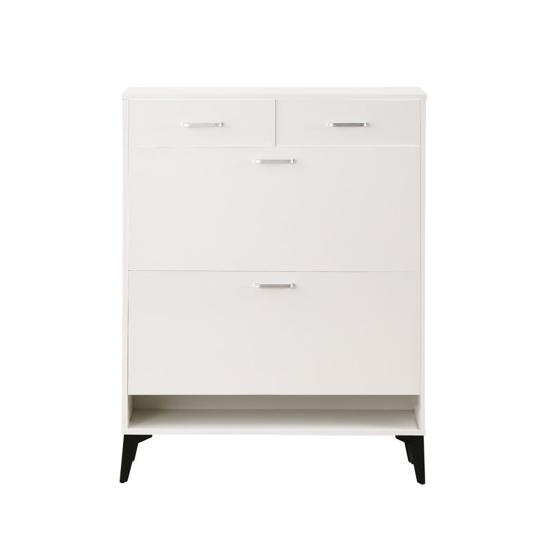 Range-chaussures fonctionnel avec tablettes réglables - étagère blanche