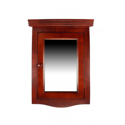 Eskew Corner Surface Wall Mount Wooden Medicine Cabinet in White with Mirror