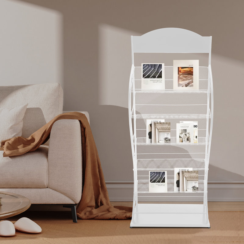 Porte-revues sur pied Beeke, Blanc