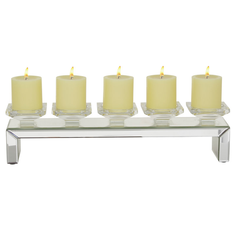 Candélabre de table en verre 4,9 po