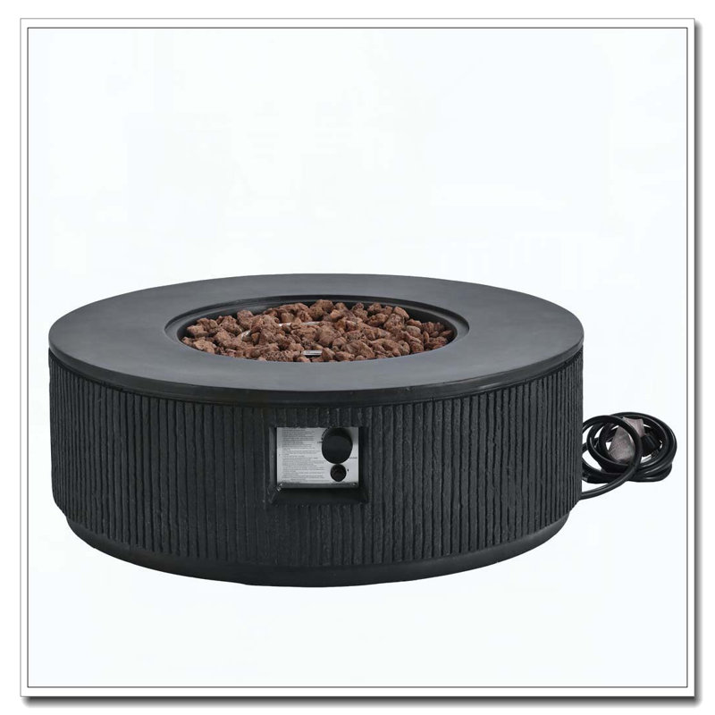 38.19'' MGO Propane Outdoor Fire Pit, Black