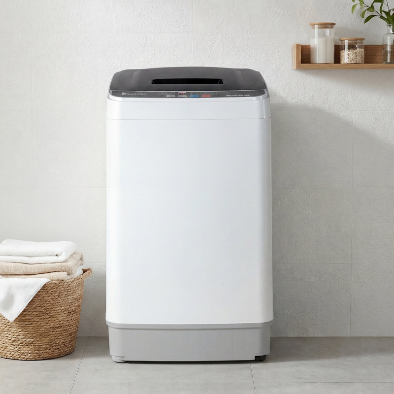 Machine à laver 17,6 lb à haute efficacité et économie d'espace avec laveuse tambour en acier inoxydable