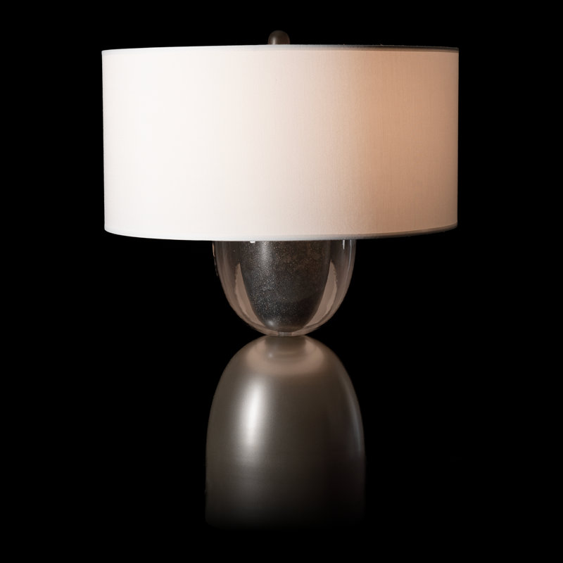 Union Table Lamp, Dark Smoke, Clear Steel