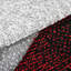 Tapis à bordure avec motif géométrique rouge-gris et découpe de contour-2009441039