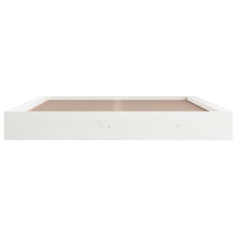 Bed Frame Solid Wood, White, Kingsize (5')