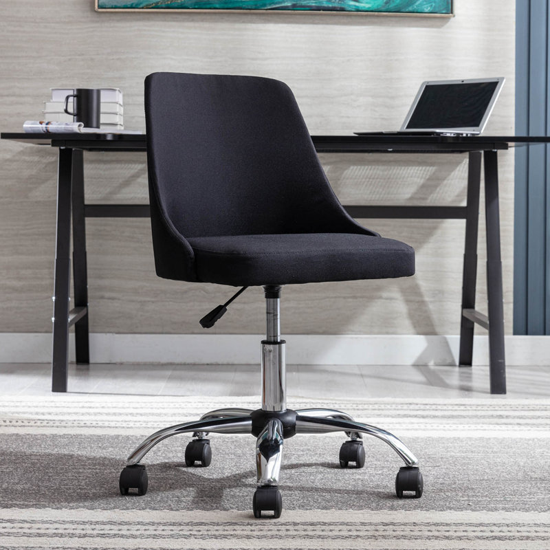 Natalia Upholstered Swivel Task Chair , Black