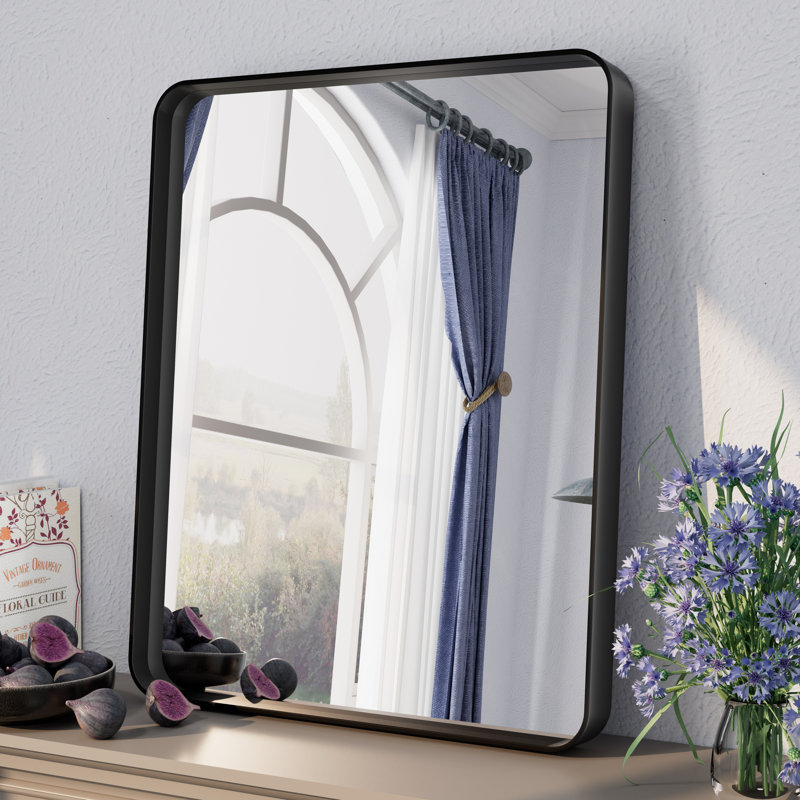 Miroir mural Aevar, Noir mat, 16 po x 20 po