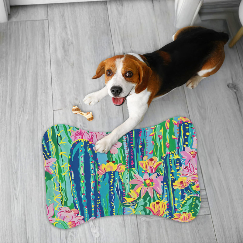 Preppy Cacti Motifs - Tapis d'alimentation en os 1 pièce, 18"