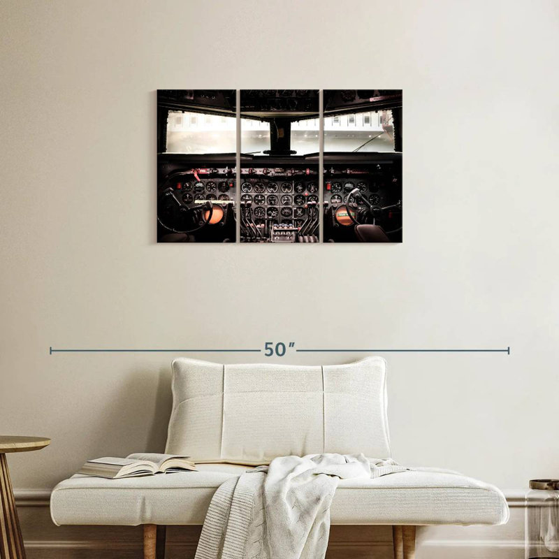 Mehar Vintage Airplane Cockpit, 20" H x 33" W