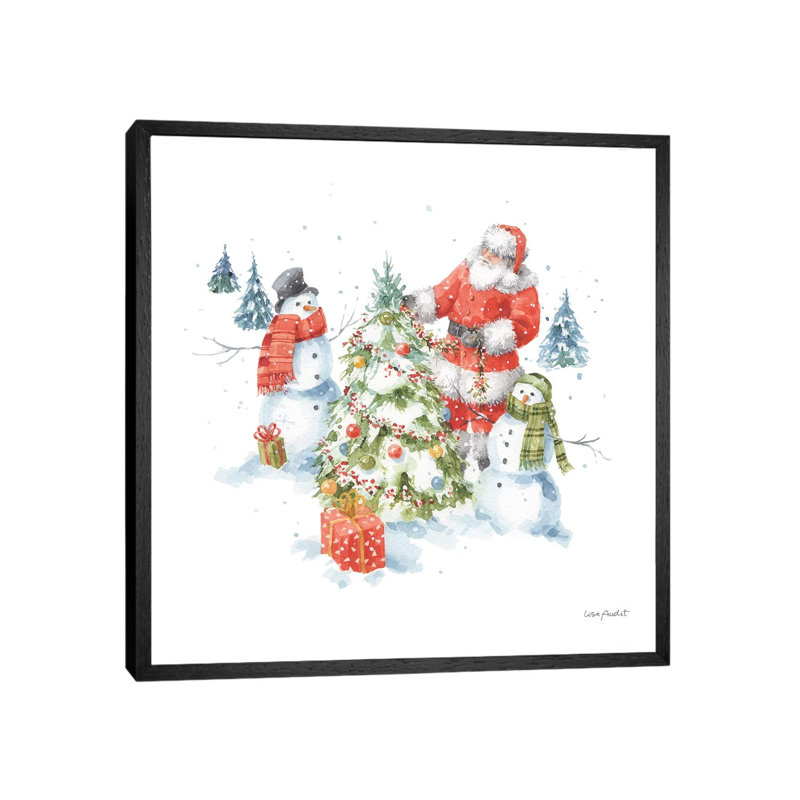 Welcoming Santa VIII by Lisa Audit - Painting on Canvas, 93.98cm H x 93.98cm W x 3.81cm D, Black Framed