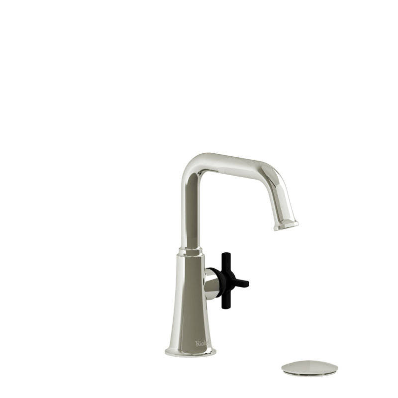 Momenti™ Single Hole Bathroom Faucet with Drain Assembly and U-Spout, Chrome, Cross 2