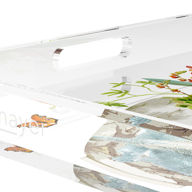 Monkey Large Jungle Acrylic Square Decorative Tray, 12"W x 12"D x 2"H