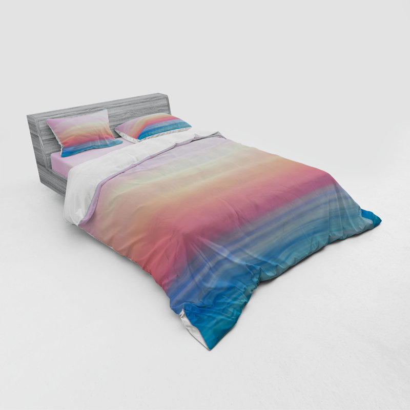 Coastal Polyester Abstract Duvet Cover, Queen Duvet Cover + 3 Additional Pieces