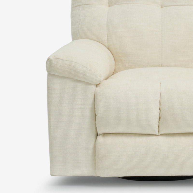 Fauteuil inclinable électrique berçant avec dossier gaufré, Blanc