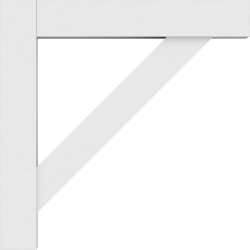 3"W x 24"D x 24"H Standard Traditional Architectural Grade PVC Bracket with Block Ends, 24"H x 3"W x 24"D