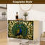 Buffet Buffet avec rangement Peacock Vitrail Imprimé Vitrail Plumes Vibrantes Détails Floraux avec 2 Portes pour le Salon et la Cuisine