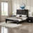 Industrial Chic Queen Platform Bed Frame with Headboard - Easy Assembly, Large Under-Bed Storage, Noise-Free - Black/Brown-379707378-380618263