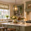 Pendant 1- light E27 Kitchen - Modern gold shade hanging lamp with glass ball without bulb