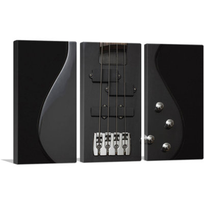 Black Bass Guitare Home Decor - ensemble de 3 reproductions de photos sur toiles tendues