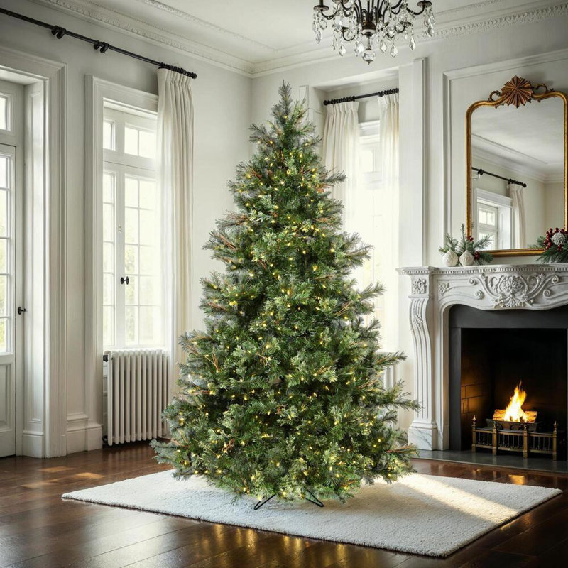 Galarza Lighted Artificial Pine Christmas Tree, 12' H