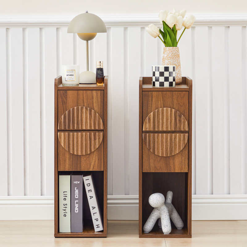 Narrow Nightstand (Set of 2), Brown