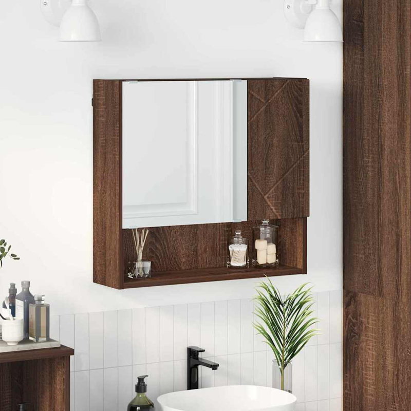 Bathroom Cabinet, Brown Oak