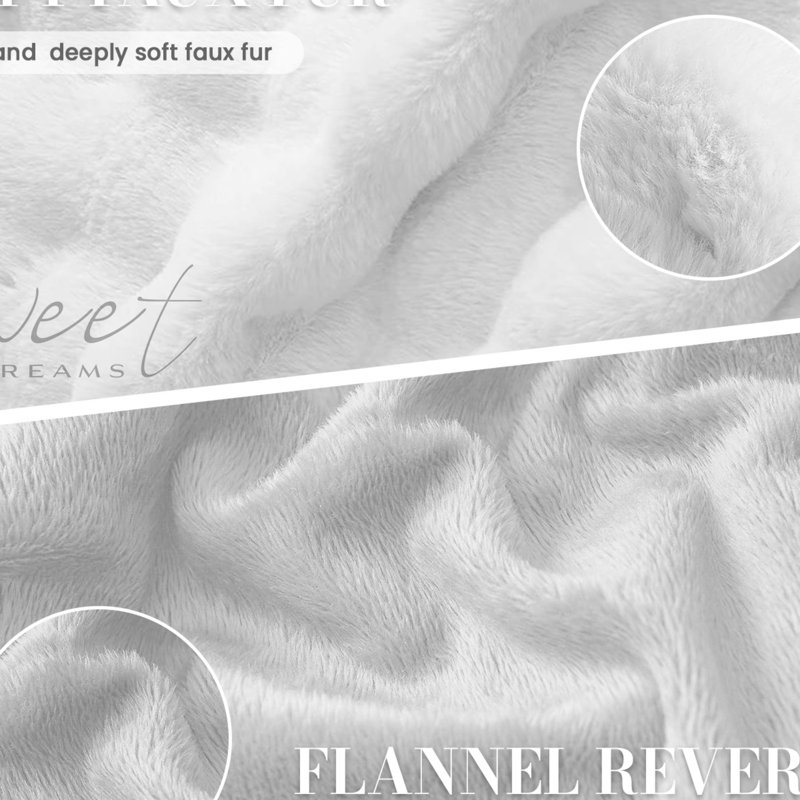 Luxury Thermal Supersoft Faux Fur Duvet Set, King , White