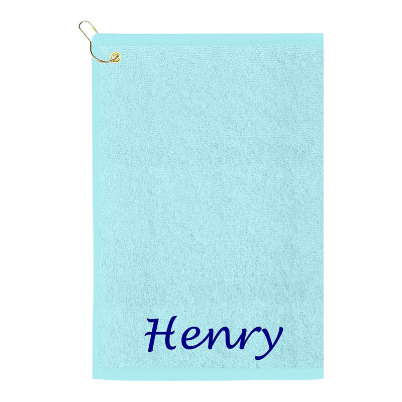 Cotton Embroidered Golf Towels Kitchen Towel, Turquoise, Yes