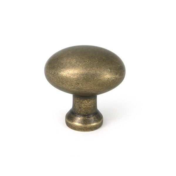Moore Cabinet Knob, Burnished Brass, 1.26" Knob Diameter