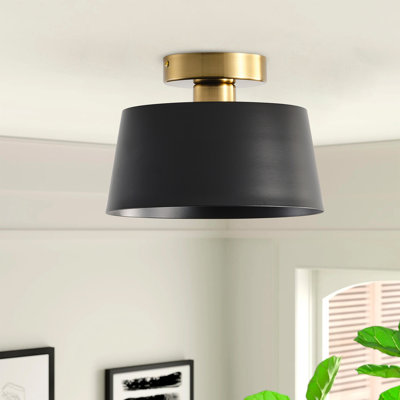 1-Lamp antique round dimmable iron ceiling light